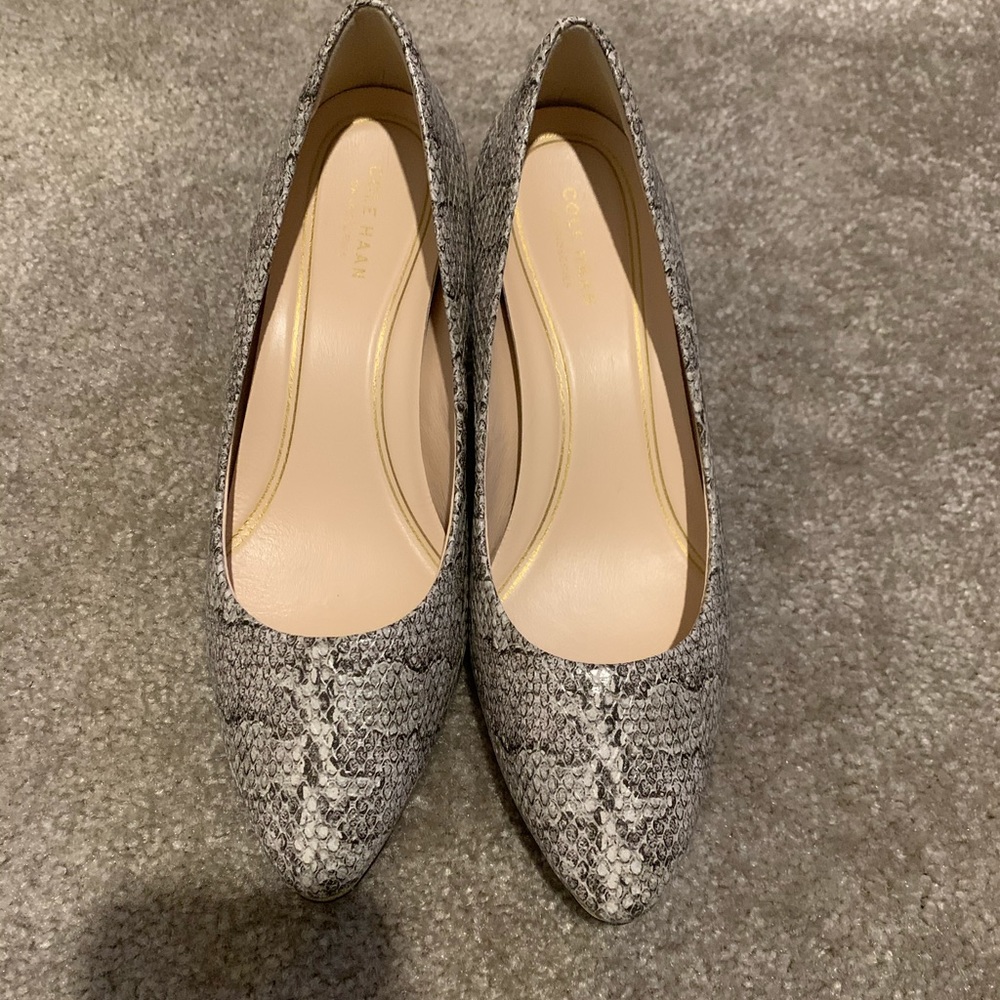 Cole Haan snakeskin wedges